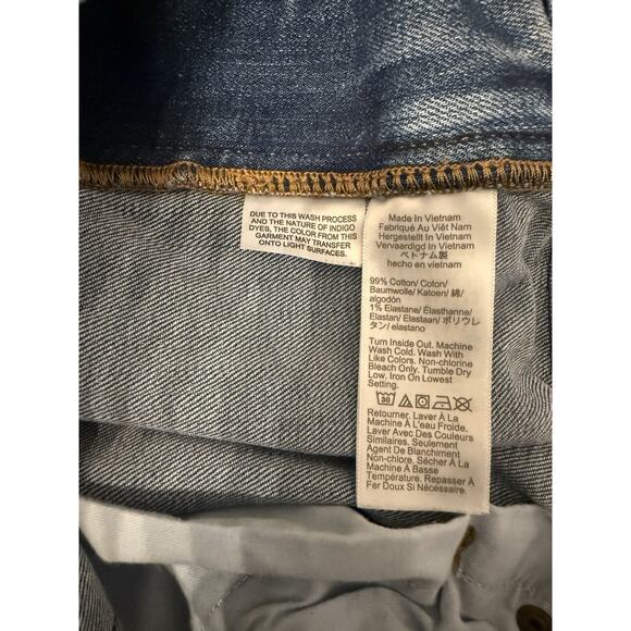 J. Crew Size 20 Blue Denim Jean Mini Skirt Pockets Stretch Plus Size Back Slit - Picture 8 of 9